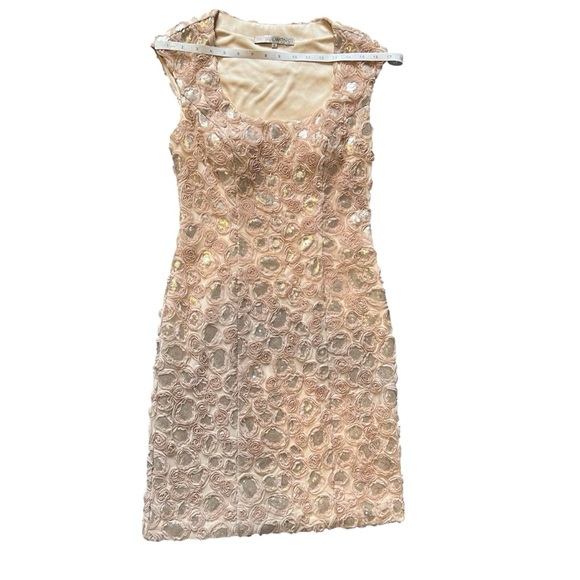 Sue Wong Cocktail Dress Embellished with Sequins Women’s Size 6 Champagne/Blush - Picture 9 of 12